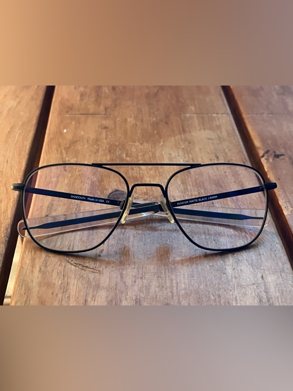 Randolph Engineering matte black aviator eyeglasses